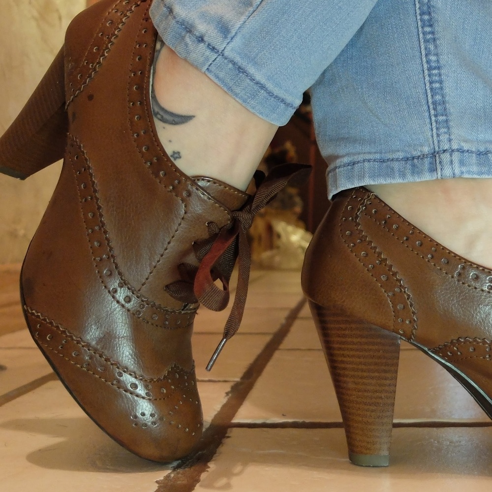 Sturdy Pleather Heels